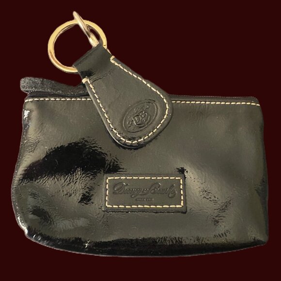 Dooney & Bourke Handbags - Dooney & Bourke Black Patten-Leather Florentine Wristlet with Bag Charm  NWOT